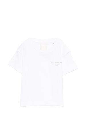 t-shirt in cotone bianco GIVENCHY KIDS | H3118410P